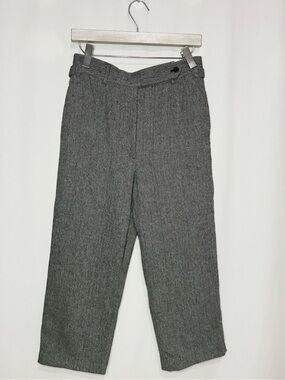 Valentino Wool Chevron Cropped Trousers